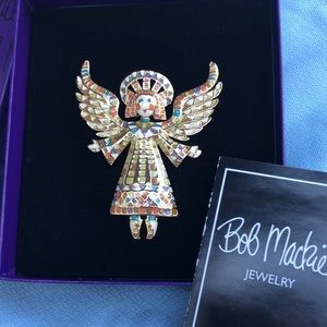Bob Mackie Guardian Angel Pin w mosaics